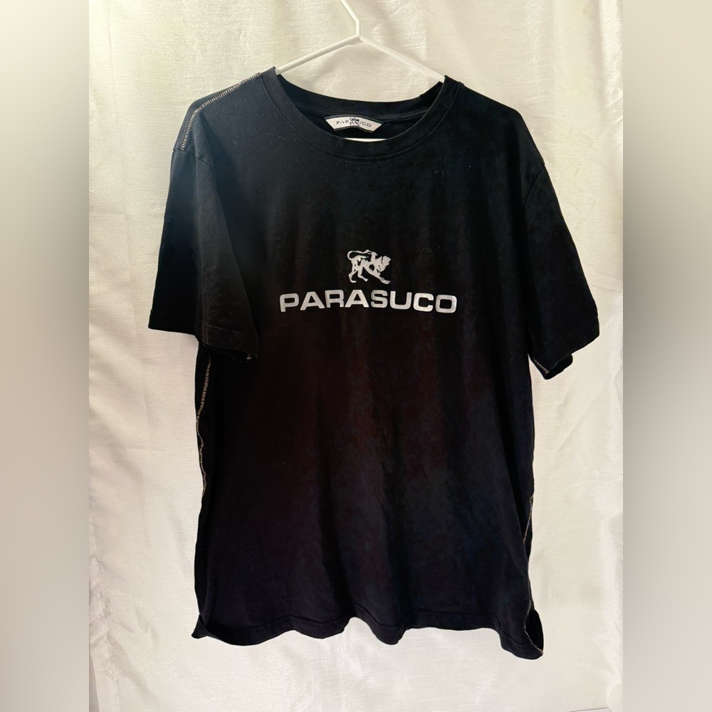 Parasuco T-shirts Men’s XL size used great condition Black Red Silver